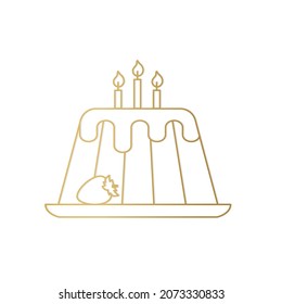 goldenes Geburtstagskuchen - Vektorgrafik