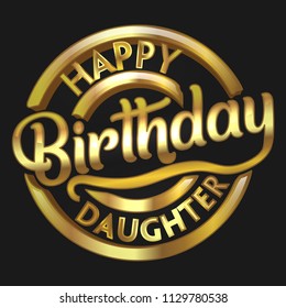 golden birthday wish badge  for  daughter
