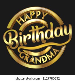 golden birthday wish badge  for  grandma,