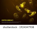 Golden Bitcoin blockchain technology 3d concept suitable for future technology banner or or cover. 3d vector illustration