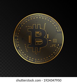 El concepto de tecnología de bloqueo de Bitcoin de oro adecuado para futuras marcas o cubiertas de tecnología. ilustración vectorial