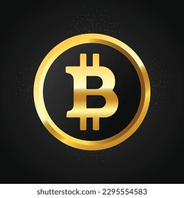 Tecnología de bloqueo de bitcoin dorado, moneda criptográfica de Bitcoin con símbolo BTH, moneda digital de Bitcoin dorado futurista con fondo negro 