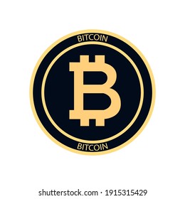 Golden bitcoin coin. Crypto currency golden coin bitcoin symbol isolated on transparent background. vector illustration.