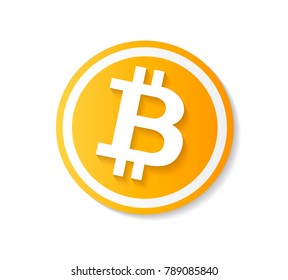 Golden bitcoin coin.Mining. Crypto currency golden coin bitcoin symbol isolated on transparent background. Realistic vector illustration.