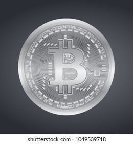 Golden Bitcoin Digital currency. Stock vector illustration.