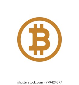 Golden Bitcoin Logo Design Vector Icon Template