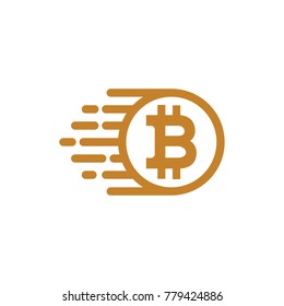 Golden Bitcoin Logo Design Vector Icon Template