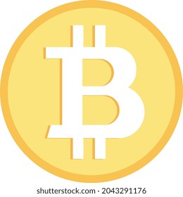 golden bitcoin sign icon vector
