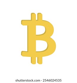 Ícone de sinal de bitcoin dourado. Ilustração vetorial.