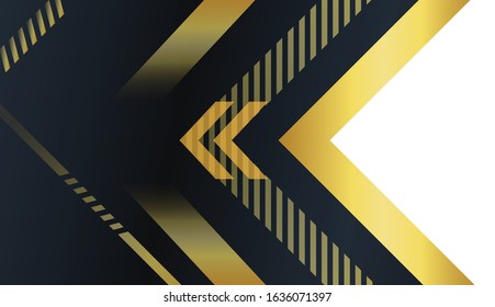Golden black abstract Background with Triangle Pattern and with blue stripes luxury dynamic modern abstract vector background for presentation, report, abstract luxury cover. Paper style abstract.