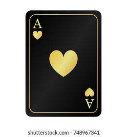 golden black ace hearts