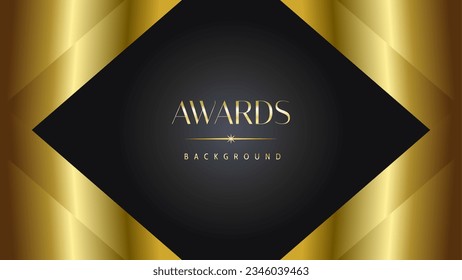 Golden black awards background. Elegant luxury shine modern template certificate. Premium corporate abstract design template.