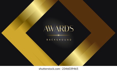 Golden black awards background. Elegant luxury shine modern template certificate. Premium corporate abstract design template.