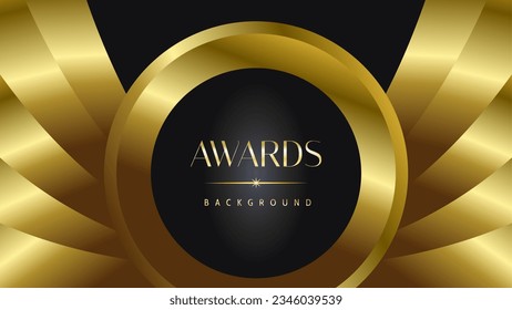 Golden black awards background. Elegant luxury shine modern template certificate. Premium corporate abstract design template.