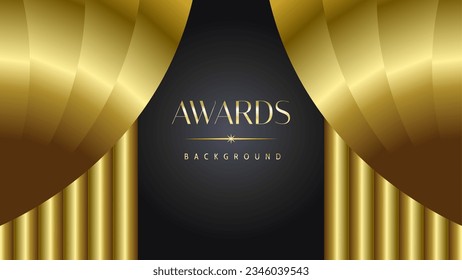 Golden black awards background. Elegant luxury shine modern template certificate. Premium corporate abstract design template.
