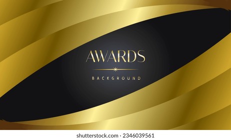 Golden black awards background. Elegant luxury shine modern template certificate. Premium corporate abstract design template.