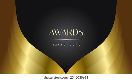 Golden black awards background. Elegant luxury shine modern template certificate. Premium corporate abstract design template.