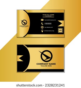Golden Black Business Card Design Good for Employee Identity, Corporate Identity etc.