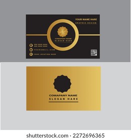 golden  and black business card  desing 