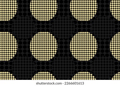 golden and black circles and dots fashionable seamless vector pattern for design and decoration