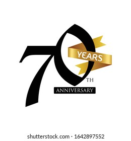 Golden and Black color anniversary number illustration