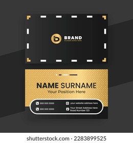 Golden and black color luxury business card design vector template