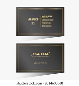 golden and black colored vector business card design for any company use