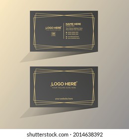 goldfarbene und schwarze Vektorgrafik-Visitenkartendesign für jede Unternehmensanwendung
