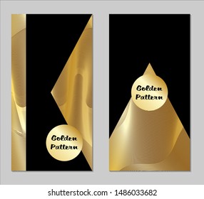 Golden and Black Covers with Form. Two Dark Vertical Covers with Gold Background.