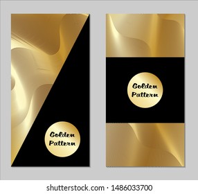 Golden and Black Covers with Form. Two Dark Vertical Covers with Gold Background.