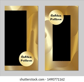Golden and Black Covers with Form. Two Dark Vertical Covers with Gold Background.