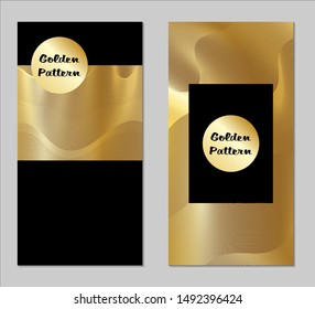 Golden and Black Covers with Form. Two Dark Vertical Covers with Gold Background.