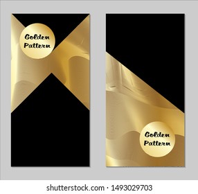 Golden and Black Covers with Form. Two Dark Vertical Covers with Gold Background.