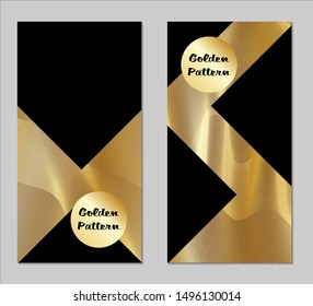 Golden and Black Covers with Form. Two Dark Vertical Covers with Gold Background.
