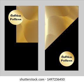 Golden and Black Covers with Form. Two Dark Vertical Covers with Gold Background.