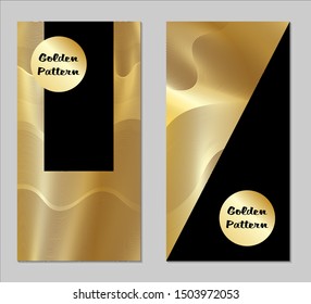 Golden and Black Covers with Form. Two Dark Vertical Covers with Gold Background.