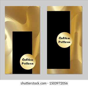 Golden and Black Covers with Form. Two Dark Vertical Covers with Gold Background.