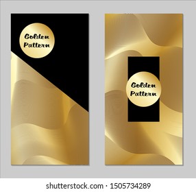 Golden and Black Covers with Form. Two Dark Vertical Covers with Gold Background.