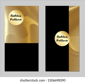 Golden and Black Covers with Form. Two Dark Vertical Covers with Gold Background.