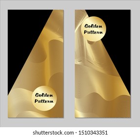 Golden and Black Covers with Form. Two Dark Vertical Covers with Gold Background.