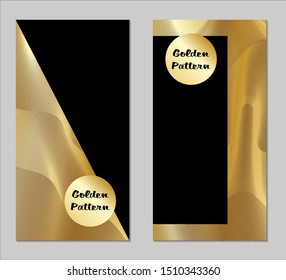 Golden and Black Covers with Form. Two Dark Vertical Covers with Gold Background.