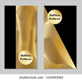 Golden and Black Covers with Form. Two Dark Vertical Covers with Gold Background.
