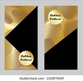 Golden and Black Covers with Form. Two Dark Vertical Covers with Gold Background.