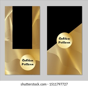 Golden and Black Covers with Form. Two Dark Vertical Covers with Gold Background.