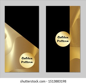 Golden and Black Covers with Form. Two Dark Vertical Covers with Gold Background.