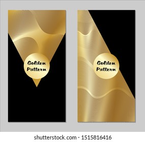 Golden and Black Covers with Form. Two Dark Vertical Covers with Gold Background.