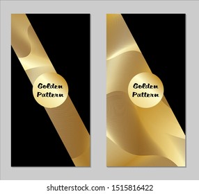 Golden and Black Covers with Form. Two Dark Vertical Covers with Gold Background.
