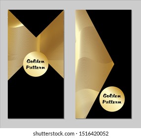Golden and Black Covers with Form. Two Dark Vertical Covers with Gold Background.