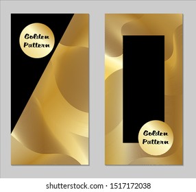 Golden and Black Covers with Form. Two Dark Vertical Covers with Gold Background.