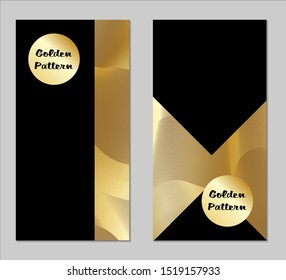 Golden and Black Covers with Form. Two Dark Vertical Covers with Gold Background.